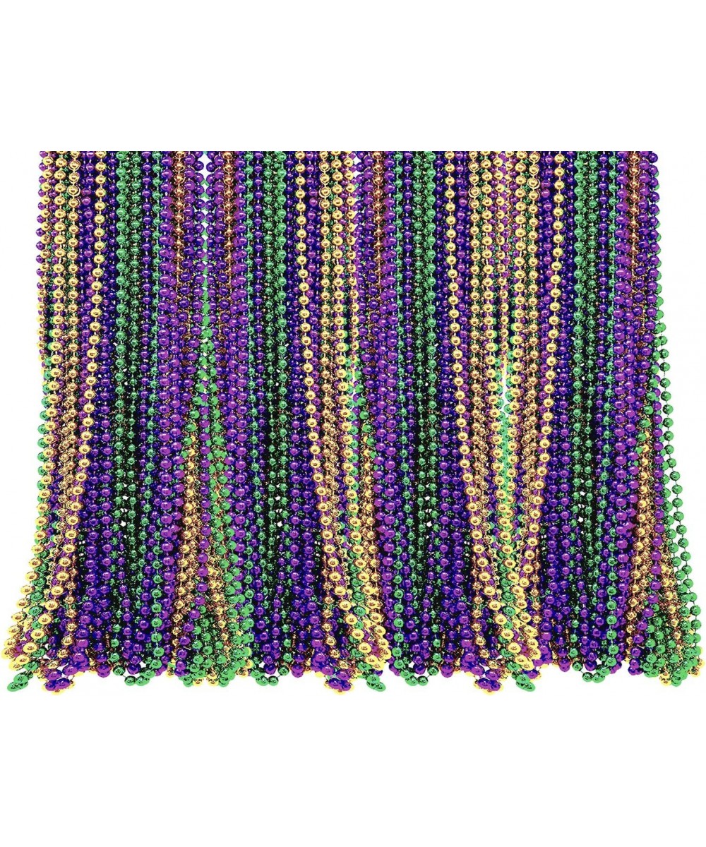 72 Pack Bulk Mardi Gras Beads Necklaces Purple Green Gold Beads 33 Inches Long 7mm Thick Tree Decoration Party Favors Supplie...