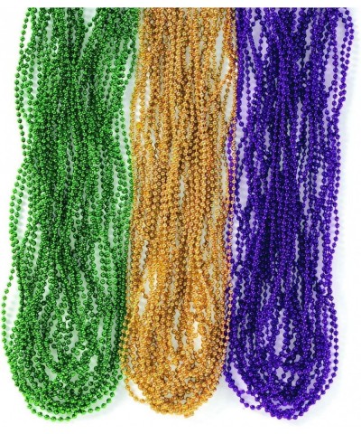 72 Pack Bulk Mardi Gras Beads Necklaces Purple Green Gold Beads 33 Inches Long 7mm Thick Tree Decoration Party Favors Supplie...