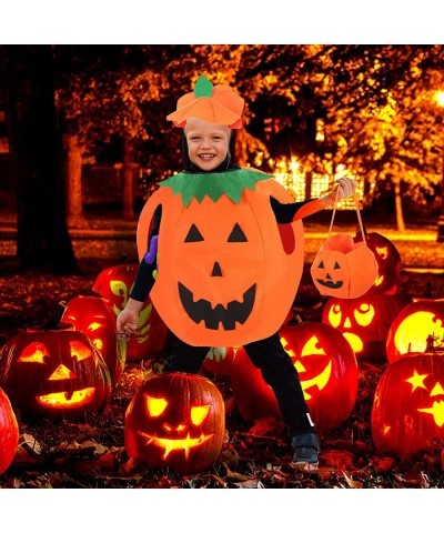 2PCS Pumpkin Costume for Children Halloween Pumpkin Cosplay Party Clothes and Hat $15.33 Kids' Costumes