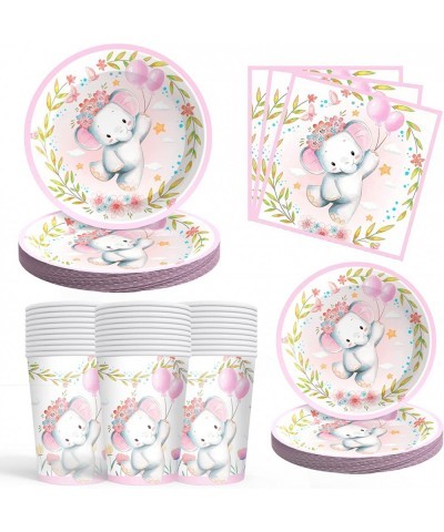 Baby Shower Decorations for Girl Baby Elephant Baby Shower Decorations Including Elephant Baby Shower Plates and Napkins Cups...