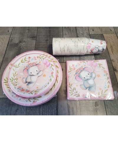 Baby Shower Decorations for Girl Baby Elephant Baby Shower Decorations Including Elephant Baby Shower Plates and Napkins Cups...