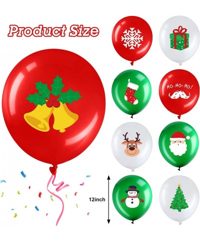 Pcs Christmas Balloons 12 Inch Christmas Latex Balloons Bulk Red Green and White Balloons Christmas Tree Elf Santa Party Ball...