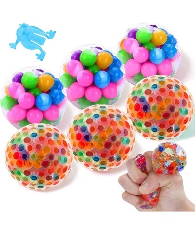 Stress Balls 6 Packs Stress Balls Sensory Squishy Balls with Beads Stress Relief Fidget Ball Stress Balls for Kids and Adults...