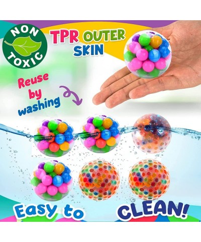 Stress Balls 6 Packs Stress Balls Sensory Squishy Balls with Beads Stress Relief Fidget Ball Stress Balls for Kids and Adults...