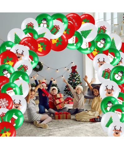 Pcs Christmas Balloons 12 Inch Christmas Latex Balloons Bulk Red Green and White Balloons Christmas Tree Elf Santa Party Ball...