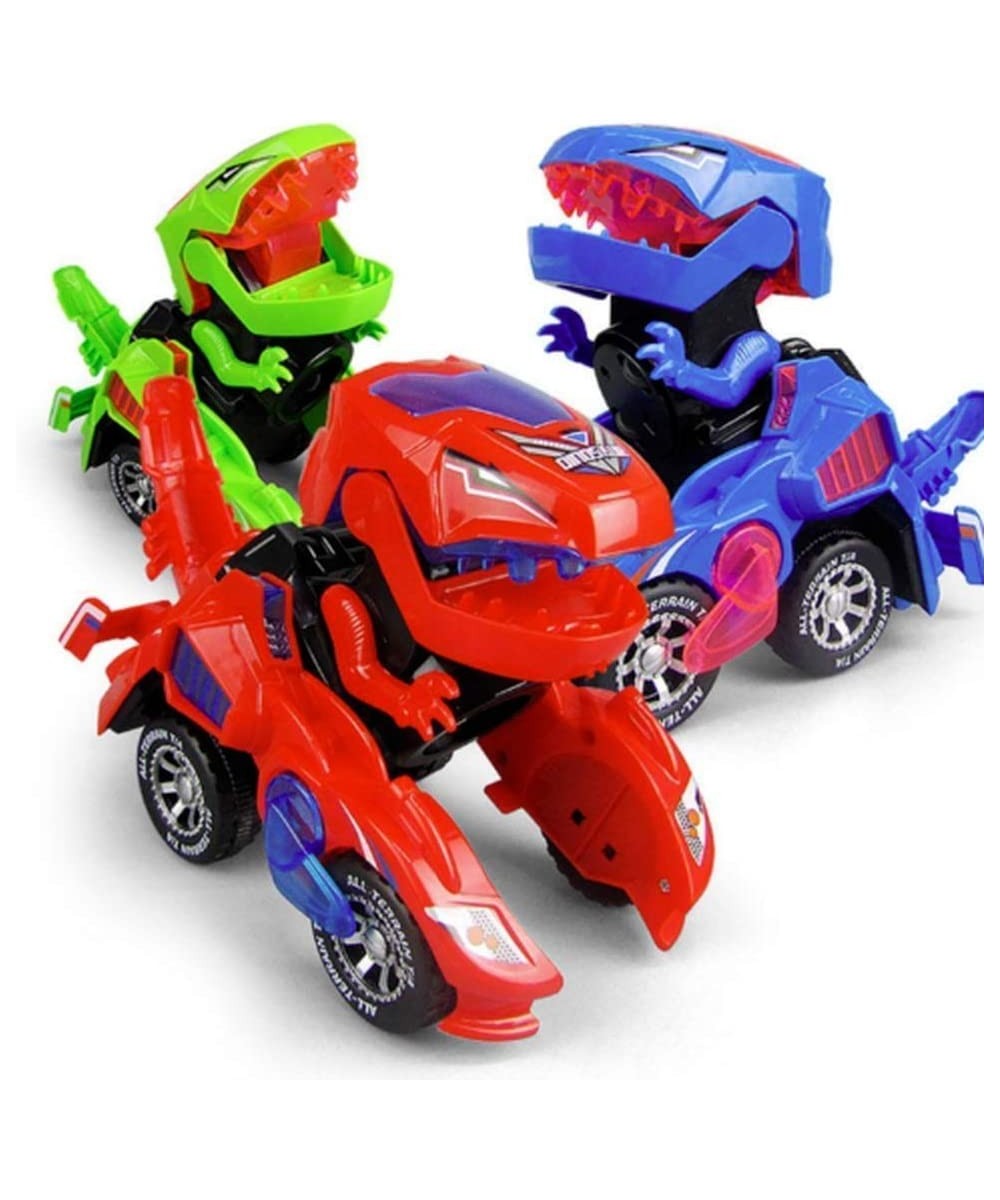 Transforming Toys Dinosaur Cars Combined Into One Automatic Transformation Transformation of Dinosaur LED Cars Lamps (Red) $2...