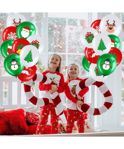 Pcs Christmas Balloons 12 Inch Christmas Latex Balloons Bulk Red Green and White Balloons Christmas Tree Elf Santa Party Ball...