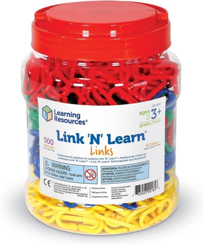 Link 'N' Learn Links - 500 Pieces Ages 3+ Preschool Learning Supplies Toddler Learning Toys & Mathlink Cubes Educational Coun...