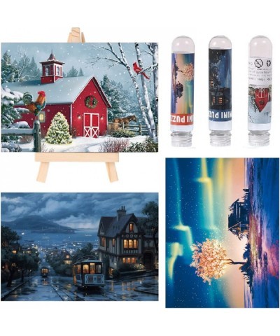 Small Jigsaw Puzzles for Adults 150 Pieces Mini Jigsaw Puzzles Challenging Christmas Night Fantasy Tree Peaceful Town Tiny Ji...