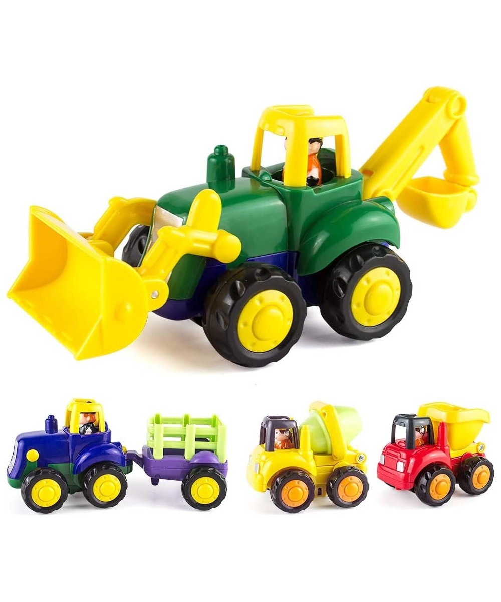 Friction Powered Cars for 1 2 3 Year Old Boy & Girl Toddler Car Toy with 4 Sets Tractor Truck Dumper Bulldozer Toy Constructi...