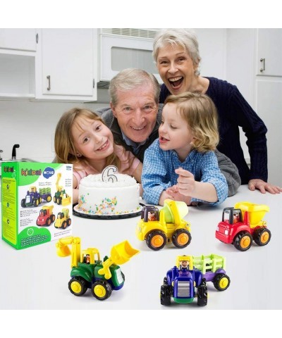 Friction Powered Cars for 1 2 3 Year Old Boy & Girl Toddler Car Toy with 4 Sets Tractor Truck Dumper Bulldozer Toy Constructi...