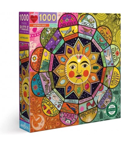 eeBoo: Piece and Love Astrology 1000 Piece Square Jigsaw Puzzle Includes the Four Elements- Earth Wind Fire and Air High Qual...