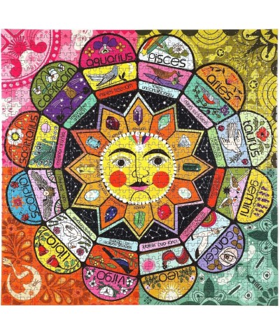 eeBoo: Piece and Love Astrology 1000 Piece Square Jigsaw Puzzle Includes the Four Elements- Earth Wind Fire and Air High Qual...