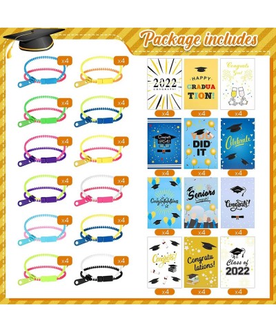 96 Packs Graduation Gifts for Kids Include 48 Packs Fidget Toys Friendship Zipper Bracelets and 48 Pieces 2022 Graduation Car...