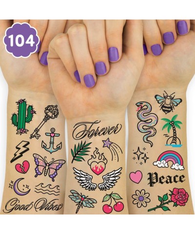 Realistic Temporary Tattoos for Kids - 52 Traditional Ink Tat Styles | Girls Birthday Party Favor Home Activity Arts and Craf...