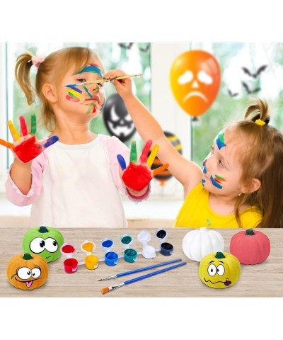 Halloween Crafts for Kids 6 Pcs DIY Coloring Paint Halloween Squishy Toys Kit Slow Rising Squishies White Pumpkins Decoration...