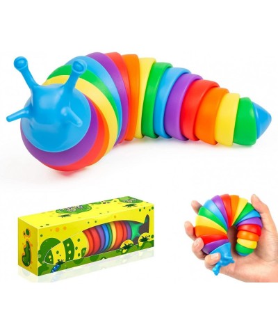 Fidget Slug Articulated Sensory Slug Toy Makes Relaxing Sound Caterpillar Fidget Toys for Todders Kids Adults Realistic Snail...