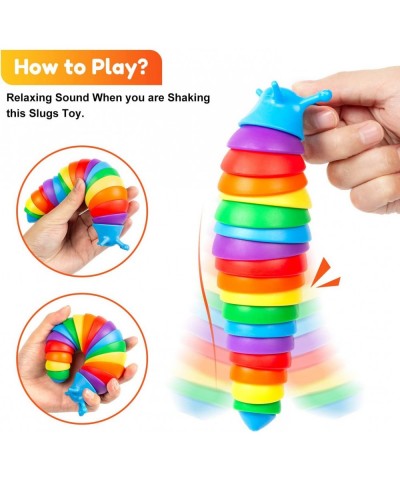 Fidget Slug Articulated Sensory Slug Toy Makes Relaxing Sound Caterpillar Fidget Toys for Todders Kids Adults Realistic Snail...