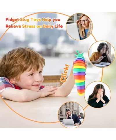 Fidget Slug Articulated Sensory Slug Toy Makes Relaxing Sound Caterpillar Fidget Toys for Todders Kids Adults Realistic Snail...