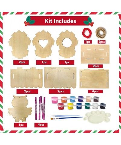 Bird House Kit for Kids Christmas Bird House Sets to Build DIY Wooden Birdhouse for Outdoor Kids Crafts Wood Arts and Crafts ...