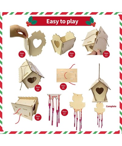 Bird House Kit for Kids Christmas Bird House Sets to Build DIY Wooden Birdhouse for Outdoor Kids Crafts Wood Arts and Crafts ...