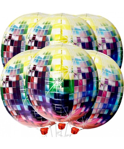 Giant Disco Ball Balloons 22 Inch - Pack of 6 Disco Balloons | 4D Round 360 Degree Disco Ball Balloon for 80s Party Decoratio...