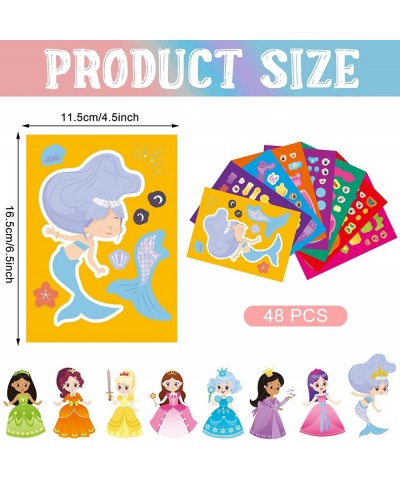 48 Pcs Princess Dress-Up Stickers Make a Face Princess Stickers Make Your Own Princess Stickers Princess Birthday Party Favor...