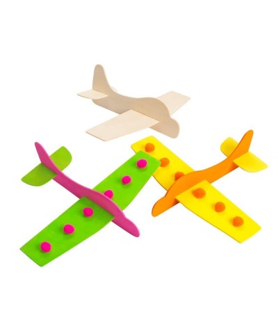 Colorations® Decorate Your Own Wooden Model Airplanes Set of 12 Create Unique & Personal Designs Fun Kids Craft Project Craft...