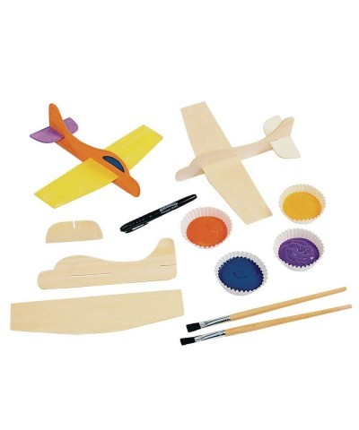 Colorations® Decorate Your Own Wooden Model Airplanes Set of 12 Create Unique & Personal Designs Fun Kids Craft Project Craft...