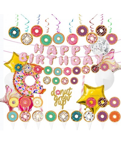 Donut Birthday Party Decorations Set Donut Party Decorations Donut Grow Up Party Supplies Donut Balloons&Banner Decorations D...