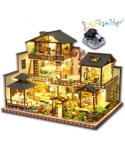 DIY Miniature Dollhouse Kit with Furniture and LED Lights Japanese Wooden Dollhouse Includes Dustcover and Music Box Collecti...