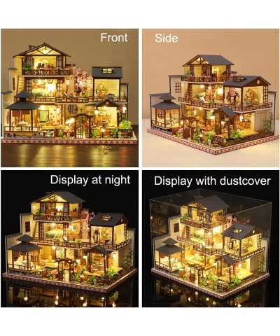 DIY Miniature Dollhouse Kit with Furniture and LED Lights Japanese Wooden Dollhouse Includes Dustcover and Music Box Collecti...