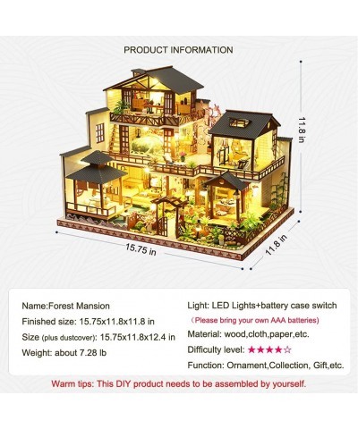 DIY Miniature Dollhouse Kit with Furniture and LED Lights Japanese Wooden Dollhouse Includes Dustcover and Music Box Collecti...