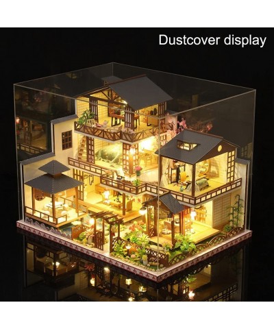 DIY Miniature Dollhouse Kit with Furniture and LED Lights Japanese Wooden Dollhouse Includes Dustcover and Music Box Collecti...