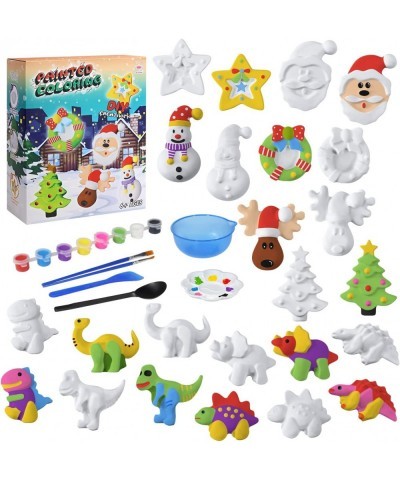 Christmas Kids Arts and Crafts Painting Kit Plaster Painting Craft Art Set Paint Your Own Christmas & Dinosaur Figurines Proj...