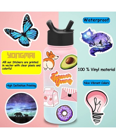 Aestheic Stickers 350-Pack Mixed Color Waterproof Vinyl Sticker Decal for Adults/Teens/Kids Orange Red Black Blue Purple Gree...