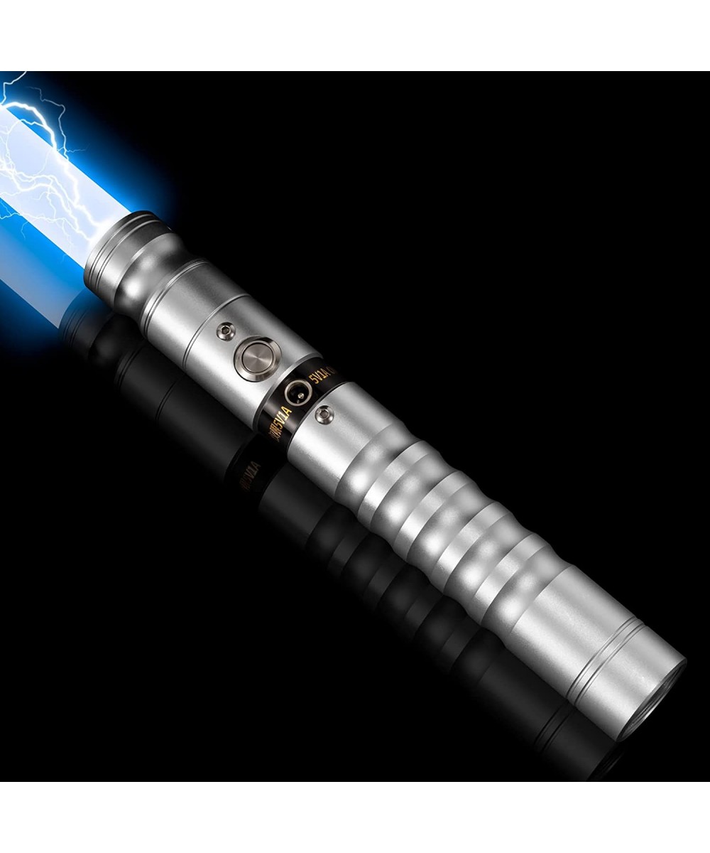 Lightup Saber RGB 7 Colors Changeable Metal Hilt Rechargeable Light Sword with 3 Mode Sound Force FX Lightup Sabers for Adult...