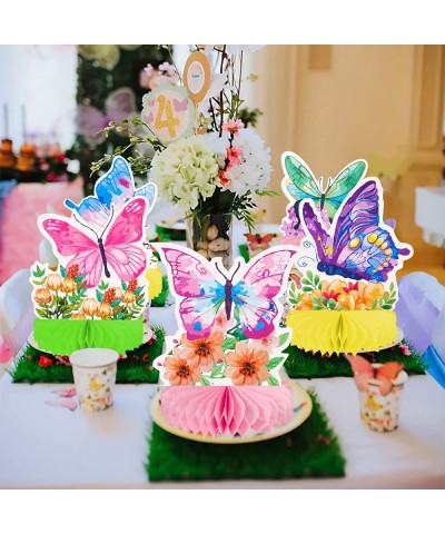 9pcs Butterfly Honeycomb Centerpieces Butterfly Birthday Party Decoration Butterfly Floral Table Decoration for Spring Flower...