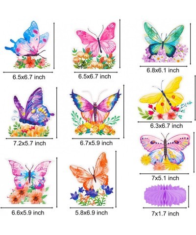 9pcs Butterfly Honeycomb Centerpieces Butterfly Birthday Party Decoration Butterfly Floral Table Decoration for Spring Flower...