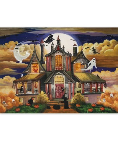 500 Piece Jigsaw Puzzle for Adults 20" x 14" Witch's Ghost Castle Haunted Puzzles Halloween Decoration for Family Party Holid...