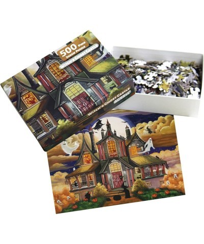 500 Piece Jigsaw Puzzle for Adults 20" x 14" Witch's Ghost Castle Haunted Puzzles Halloween Decoration for Family Party Holid...