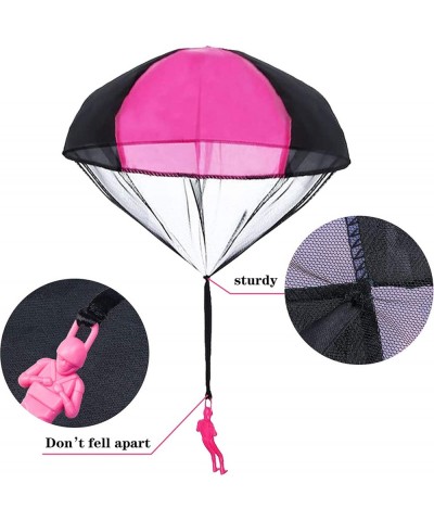 Parachute Toy No Tangle Throw Throwing Parachute Men Outdoor Children's Paratrooper Toy Hand Throw Parachute Army Man (Pink R...