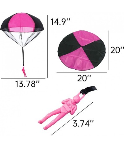 Parachute Toy No Tangle Throw Throwing Parachute Men Outdoor Children's Paratrooper Toy Hand Throw Parachute Army Man (Pink R...