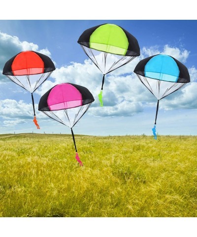 Parachute Toy No Tangle Throw Throwing Parachute Men Outdoor Children's Paratrooper Toy Hand Throw Parachute Army Man (Pink R...