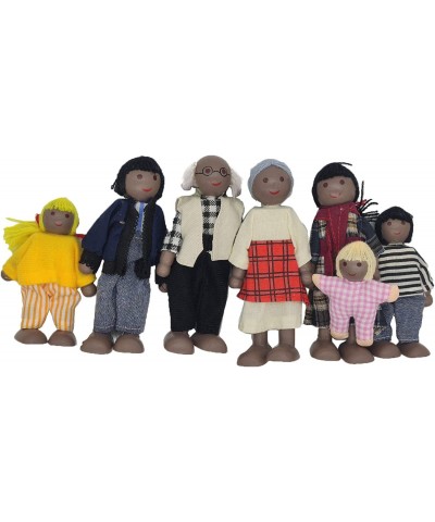 7 Pack Wooden Doll House Family Dollhouse Dolls Family Pretend Play Figures Family Role Play Pretend Play Mini People Figures...