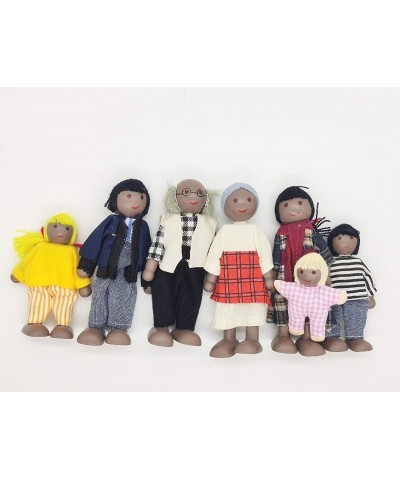 7 Pack Wooden Doll House Family Dollhouse Dolls Family Pretend Play Figures Family Role Play Pretend Play Mini People Figures...