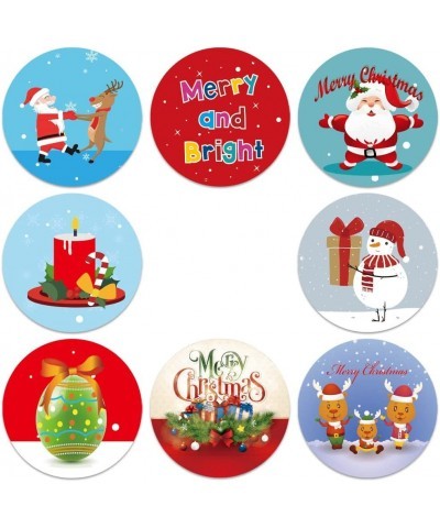 Christmas Holiday Stickers 500 Pieces Adorable Round Santa Claus Theme Stickers for Kids Toddlers Stickers for Kids Party Fav...