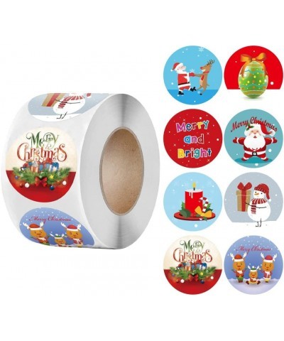 Christmas Holiday Stickers 500 Pieces Adorable Round Santa Claus Theme Stickers for Kids Toddlers Stickers for Kids Party Fav...