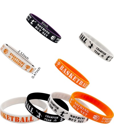 24 Packs Basketball Themed Silicone Wristbands Basketball Party Favors - Basketball Patterns Rubber Bracelets for Basketball ...