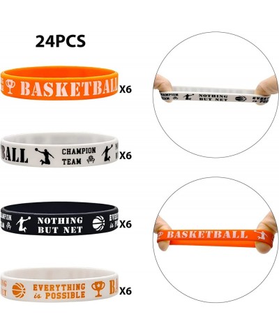 24 Packs Basketball Themed Silicone Wristbands Basketball Party Favors - Basketball Patterns Rubber Bracelets for Basketball ...